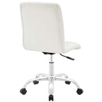 Chaise de bureau mi-haute sans accoudoirs, similicuir, simple, 8 couleurs