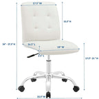 Chaise de bureau mi-haute sans accoudoirs, similicuir, simple, 8 couleurs