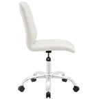 Chaise de bureau mi-haute sans accoudoirs, similicuir, simple, 8 couleurs