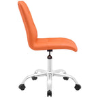 Chaise de bureau mi-haute sans accoudoirs, similicuir, simple, 8 couleurs