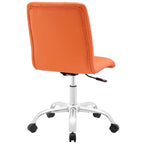 Chaise de bureau mi-haute sans accoudoirs, similicuir, simple, 8 couleurs