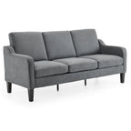 Canapé 3 places en tissu beige/gris, 72" moderne avec pieds en bois et métal