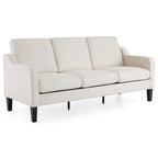 Canapé 3 places en tissu beige/gris, 72" moderne avec pieds en bois et métal