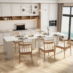 Console et table à manger extensibles 2-en-1, 4 à 8 places | Blanc / Naturel / Marbre / Noyer / Gris