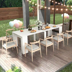 Console et table à manger extensibles 2-en-1, 4 à 8 places | Blanc / Naturel / Marbre / Noyer / Gris