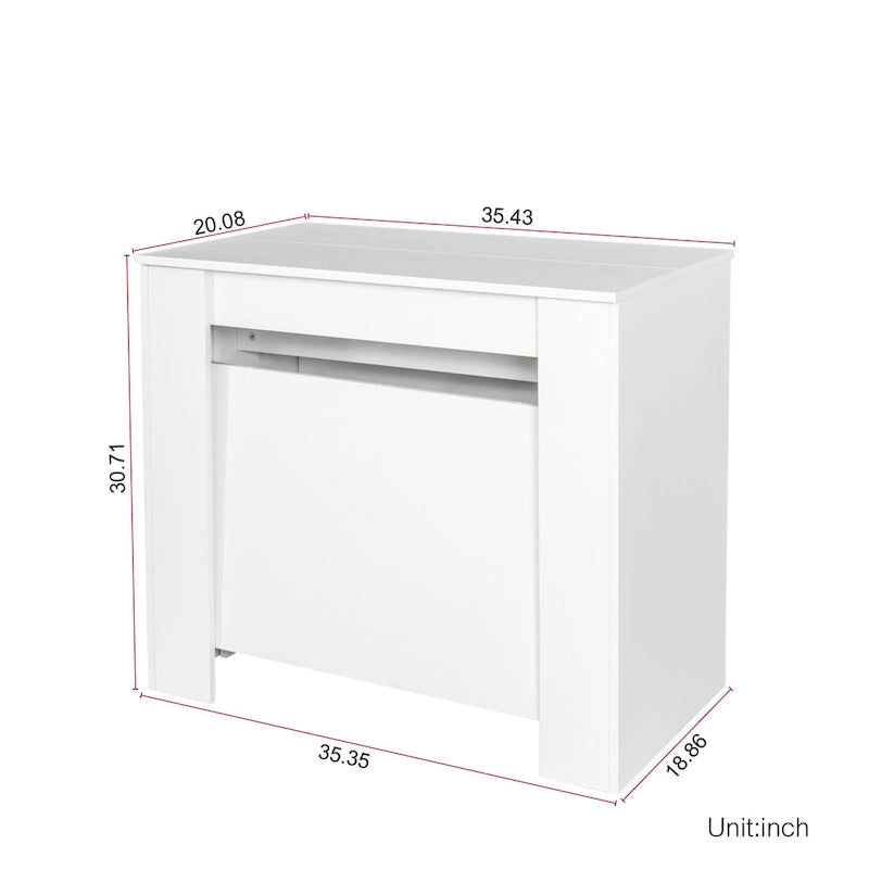 Console et table à manger extensibles 2-en-1, 4 à 8 places | Blanc / Naturel / Marbre / Noyer / Gris