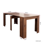 Console et table à manger extensibles 2-en-1, 4 à 8 places | Blanc / Naturel / Marbre / Noyer / Gris