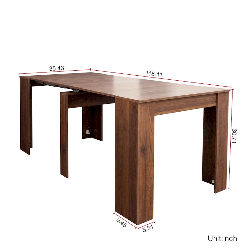 Console et table à manger extensibles 2-en-1, 4 à 8 places | Blanc / Naturel / Marbre / Noyer / Gris