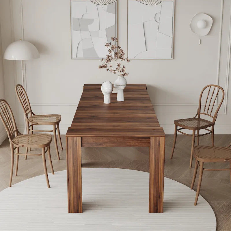 Console et table à manger extensibles 2-en-1, 4 à 8 places | Blanc / Naturel / Marbre / Noyer / Gris