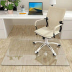Tapis de chaise de bureau en verre trempé transparent pour sols durs, 1 personne, 117 x 91 cm