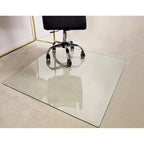 Tapis de chaise de bureau en verre trempé transparent pour sols durs, 1 personne, 117 x 91 cm