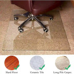 Tapis de chaise de bureau en verre trempé transparent pour sols durs, 1 personne, 117 x 91 cm