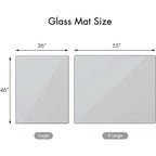 Tapis de chaise de bureau en verre trempé transparent pour sols durs, 1 personne, 117 x 91 cm