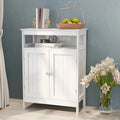 Meuble de rangement de salle de bain autoportant finition bois blanc – 1 personne