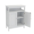Meuble de rangement de salle de bain autoportant finition bois blanc – 1 personne