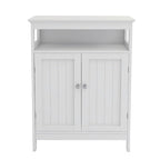 Meuble de rangement de salle de bain autoportant finition bois blanc – 1 personne