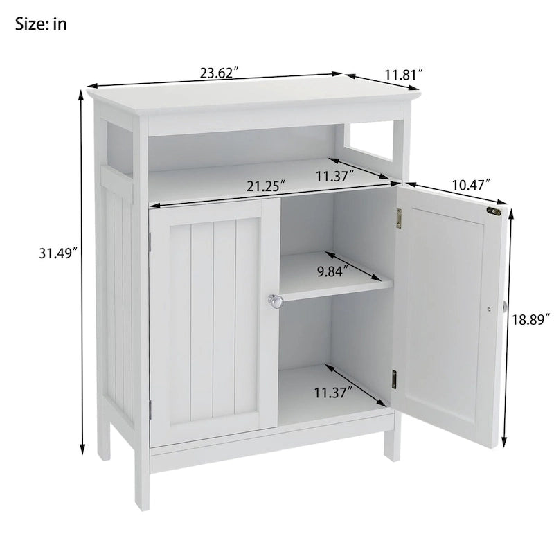 Meuble de rangement de salle de bain autoportant finition bois blanc – 1 personne