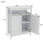 Meuble de rangement de salle de bain autoportant finition bois blanc – 1 personne