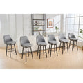 Tabouret de bar pivotant gris clair/gris foncé avec dossier – 2/4/6 pièces, hauteur réglable 24"–29"