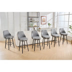 Tabouret de bar pivotant gris clair/gris foncé avec dossier – 2/4/6 pièces, hauteur réglable 24"–29"