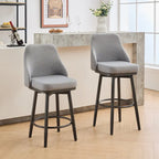 Tabouret de bar pivotant gris clair/gris foncé avec dossier – 2/4/6 pièces, hauteur réglable 24"–29"