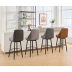 Tabouret de bar pivotant gris clair/gris foncé avec dossier – 2/4/6 pièces, hauteur réglable 24"–29"