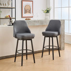Tabouret de bar pivotant gris clair/gris foncé avec dossier – 2/4/6 pièces, hauteur réglable 24"–29"