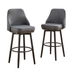 Tabouret de bar pivotant gris clair/gris foncé avec dossier – 2/4/6 pièces, hauteur réglable 24"–29"