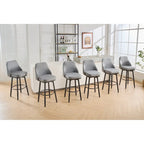 Tabouret de bar pivotant gris clair/gris foncé avec dossier – 2/4/6 pièces, hauteur réglable 24"–29"