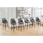 Tabouret de bar pivotant gris clair/gris foncé avec dossier – 2/4/6 pièces, hauteur réglable 24"–29"