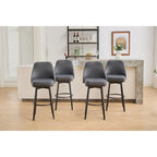 Tabouret de bar pivotant gris clair/gris foncé avec dossier – 2/4/6 pièces, hauteur réglable 24"–29"