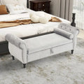 Banc de rangement ottoman en velours gris/beige/rose/bleu marine, une place, avec coussin
