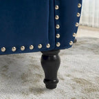 Banc de rangement ottoman en velours gris/beige/rose/bleu marine, une place, avec coussin